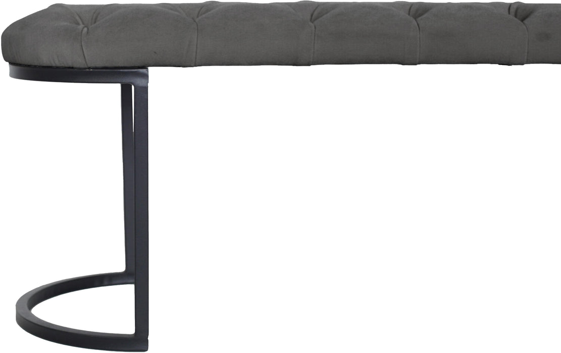 Elisse Siyah Metal Ayaklı Bench Puf