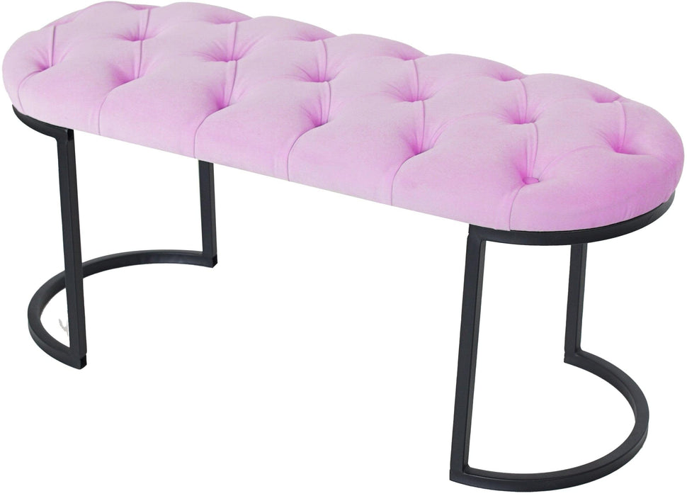 Elisse Siyah Metal Ayaklı Bench Puf