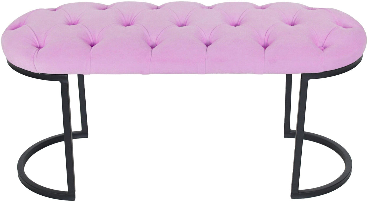 Elisse Siyah Metal Ayaklı Bench Puf