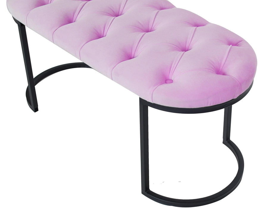 Elisse Siyah Metal Ayaklı Bench Puf