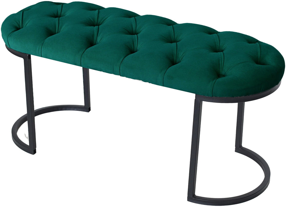 Elisse Siyah Metal Ayaklı Bench Puf