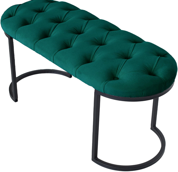 Elisse Siyah Metal Ayaklı Bench Puf