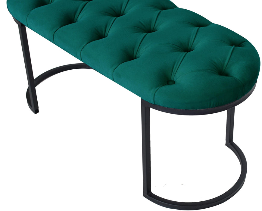 Elisse Siyah Metal Ayaklı Bench Puf