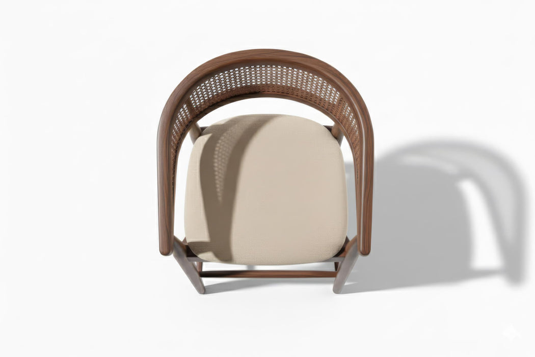 Gazel Bambu Hasırlı Ahşap Bar Sandalyesi