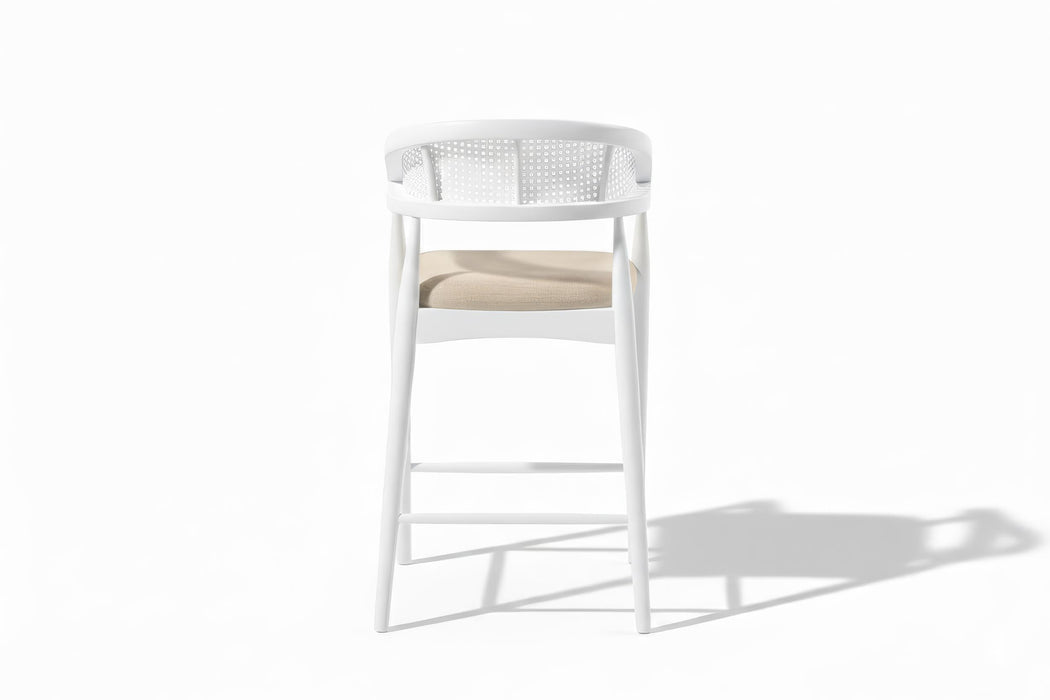 Gazel Bambu Hasırlı Ahşap Bar Sandalyesi