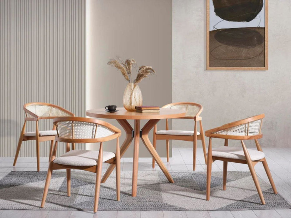 Gazel Hazeranlı Ahşap Bohem Sandalye