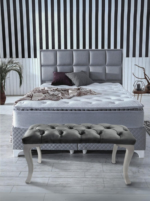 Gazzini Classic Chester Model Kapitoneli Puf, Beyaz