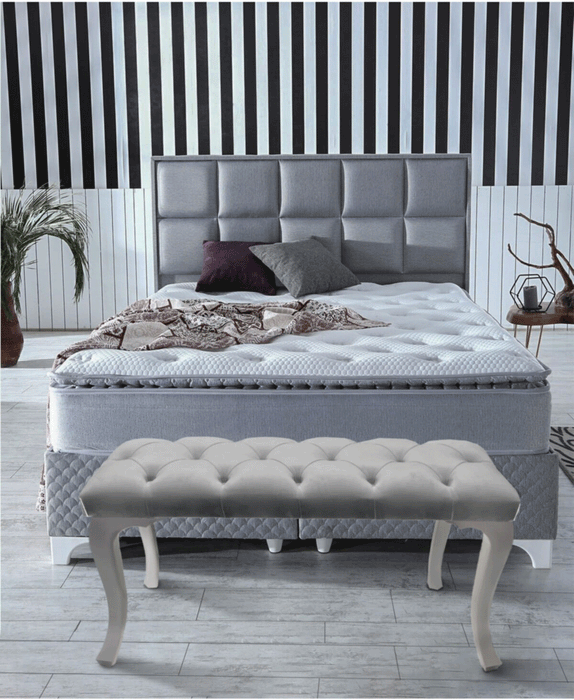 Gazzini Classic Chester Model Kapitoneli Puf, Beyaz