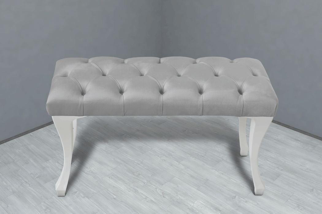 Gazzini Classic Chester Model Kapitoneli Puf, Beyaz