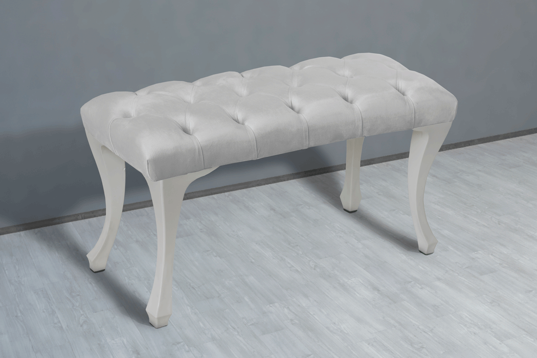 Gazzini Classic Chester Model Kapitoneli Puf, Beyaz