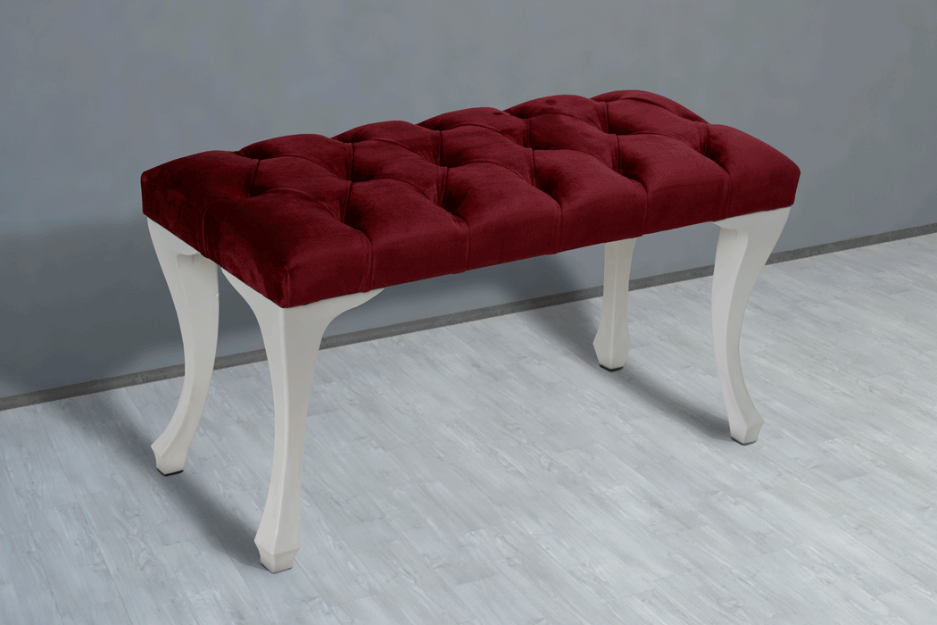 Gazzini Classic Chester Model Kapitoneli Puf, Beyaz