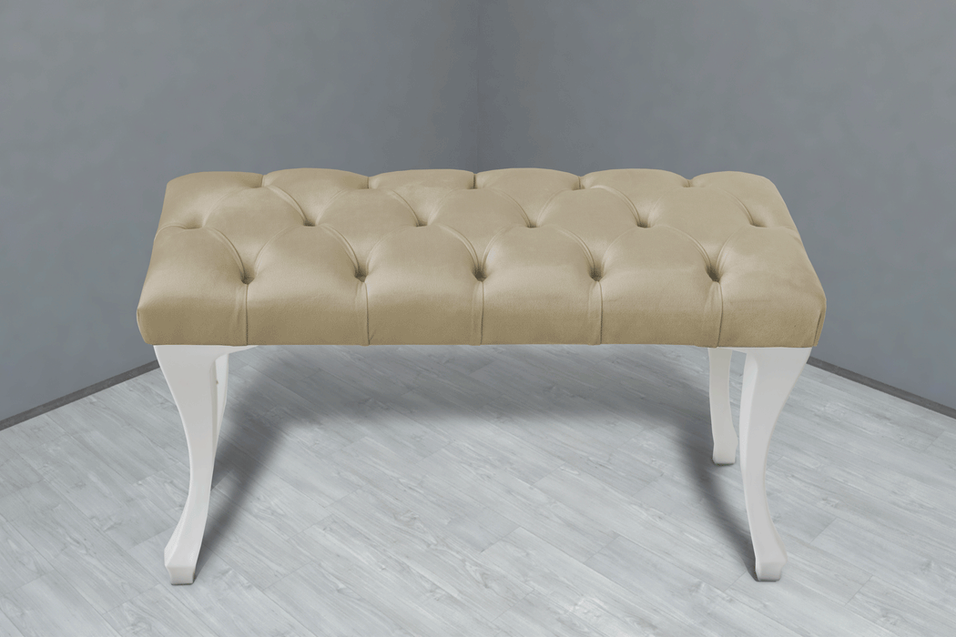 Gazzini Classic Chester Model Kapitoneli Puf, Beyaz