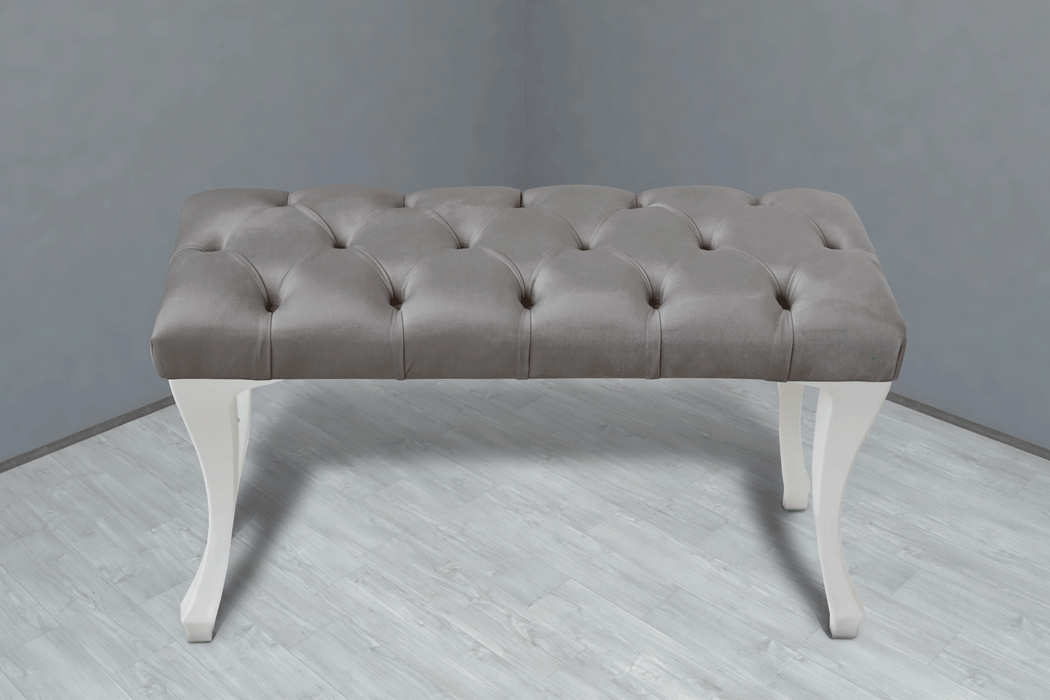 Gazzini Classic Chester Model Kapitoneli Puf, Beyaz