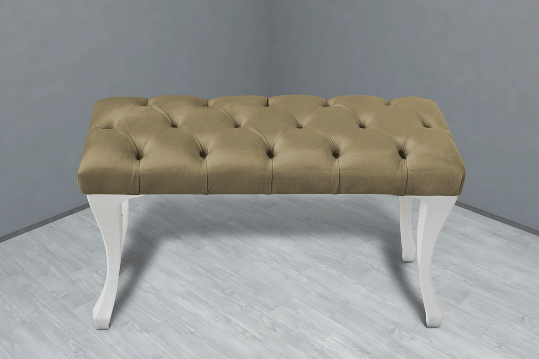 Gazzini Classic Chester Model Kapitoneli Puf, Beyaz