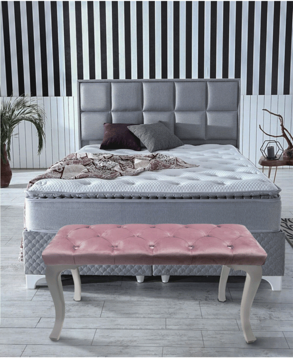 Gazzini Classic Chester Model Kapitoneli Puf, Beyaz