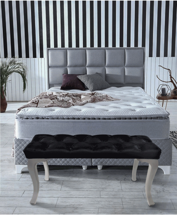 Gazzini Classic Chester Model Kapitoneli Puf, Beyaz