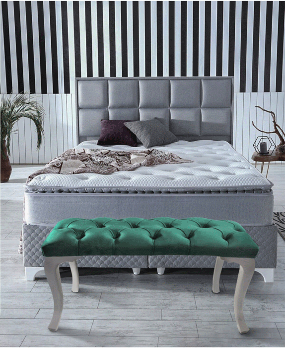 Gazzini Classic Chester Model Kapitoneli Puf, Beyaz