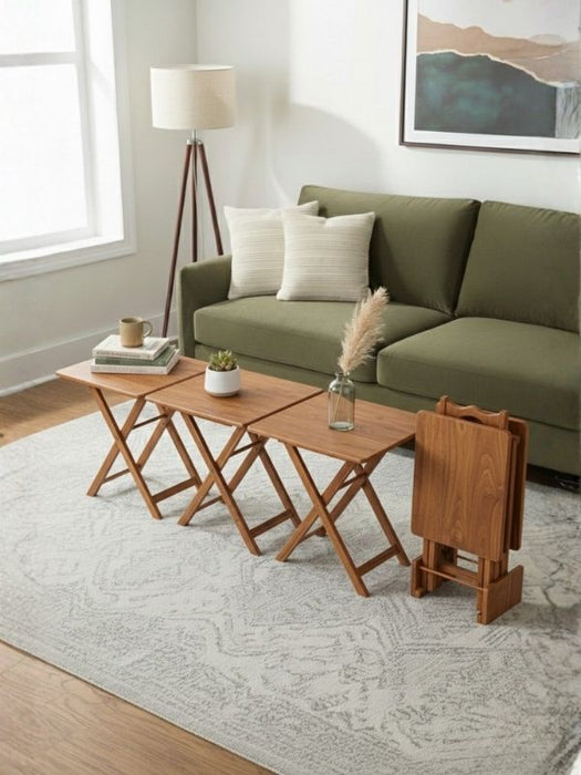 Gazzini Pack Kare 4'lü Ahşap Çanta Zigon Sehpa