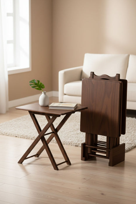 Gazzini Pack Kare 4'lü Ahşap Çanta Zigon Sehpa