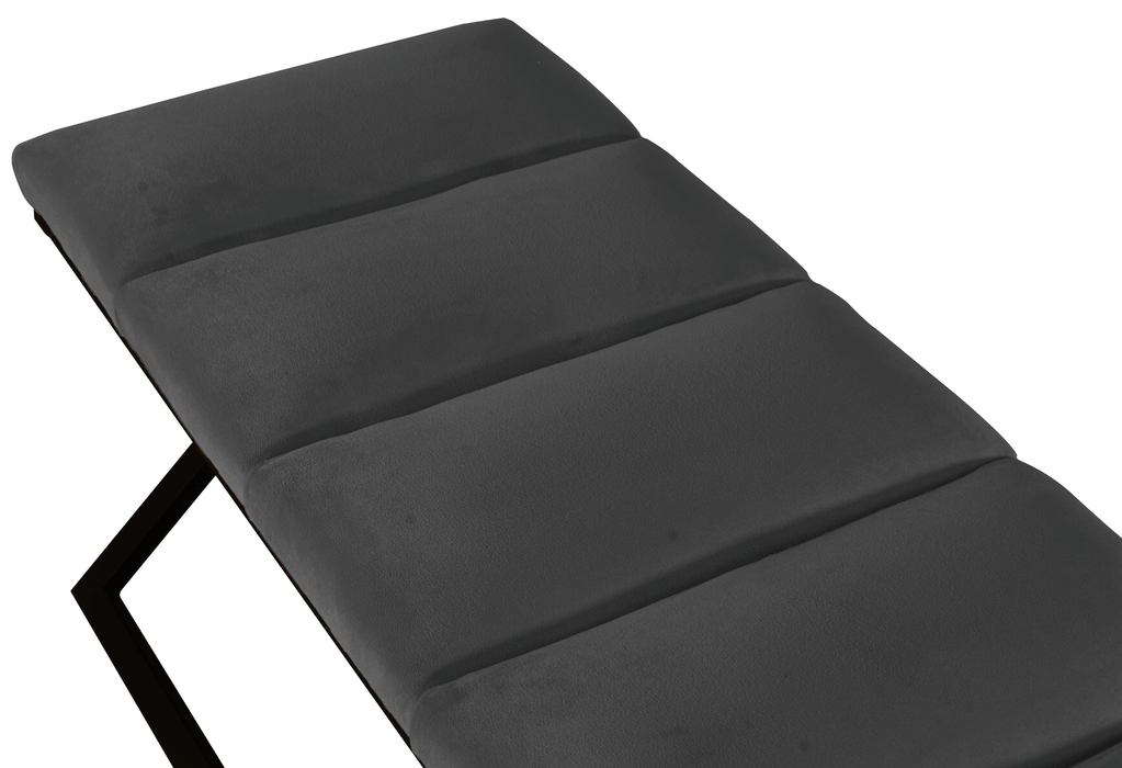 Varcera Puf - Siyah Çapraz Metal Ayaklı, Dilimli Model Bench Puf