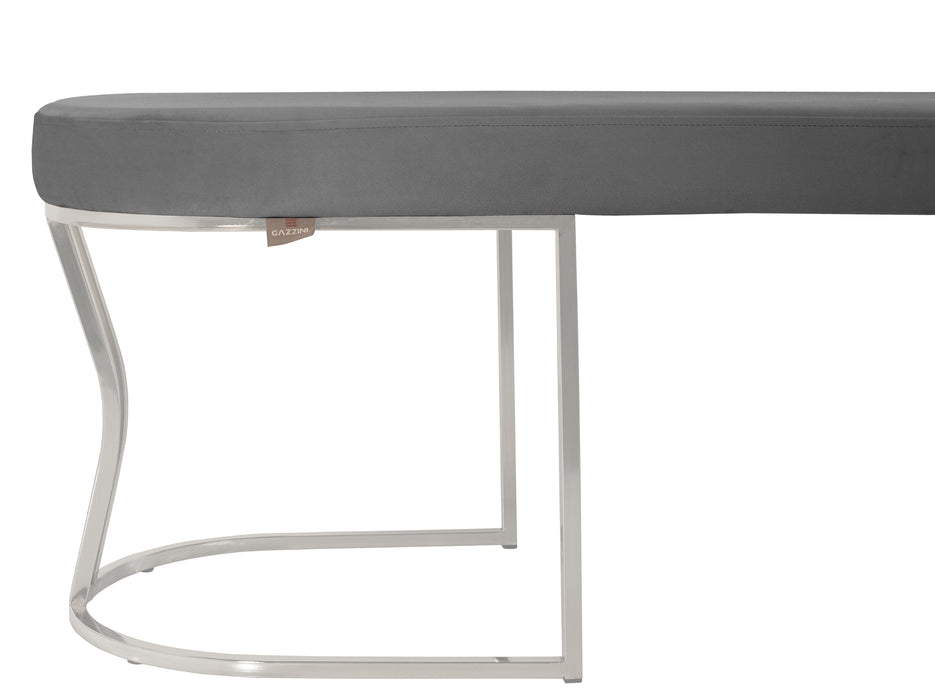 Viego Silver Smooth Puf - Lüks Metal Gümüş Ayak, Chester Model Yatak Ucu Bench Puf