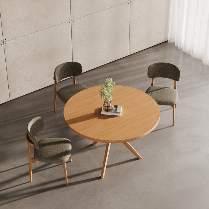 Haven Pergel İskandinav Doğal Ahşap Mutfak Masası 110x110