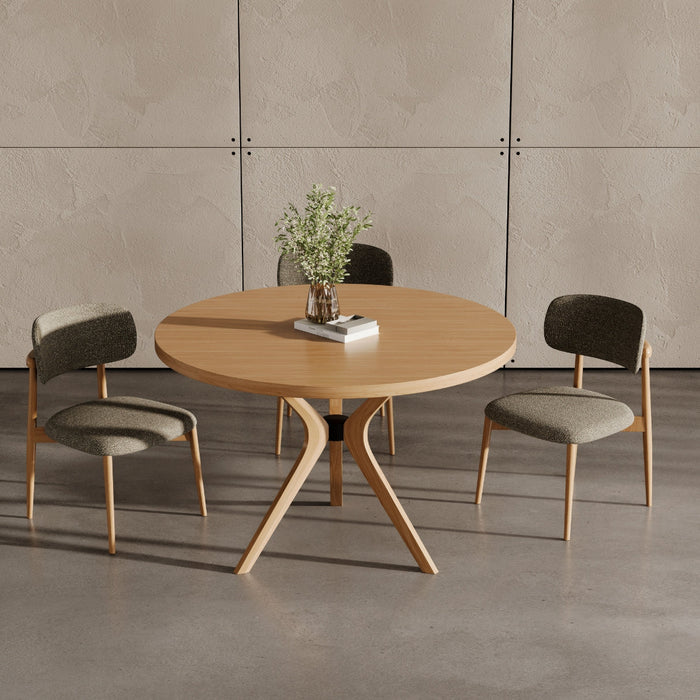 Haven Pergel İskandinav Doğal Ahşap Mutfak Masası 110x110