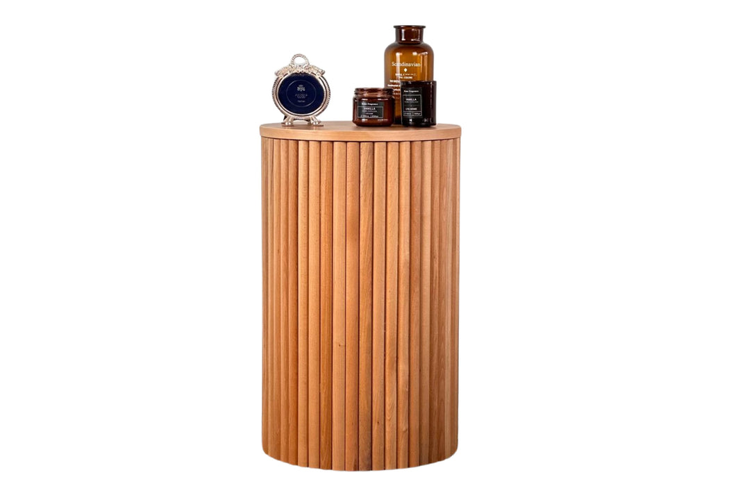 Havvana Bohem Natural Ahşap Yan Sehpa