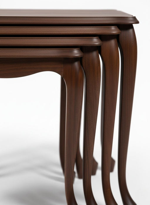 Oakly Lükens 4'lü Ahşap Zigon Sehpa