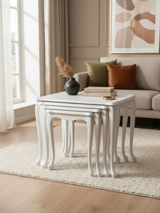 Oakly Lükens 4'lü Ahşap Zigon Sehpa