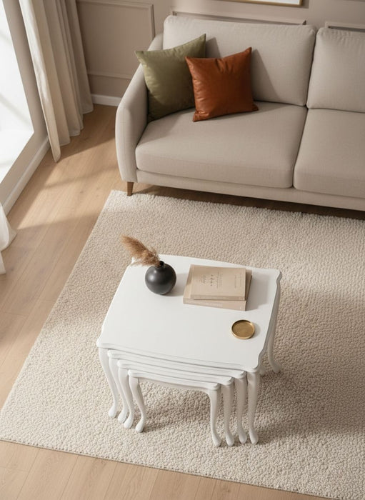 Oakly Lükens 4'lü Ahşap Zigon Sehpa