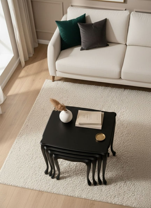 Oakly Lükens 4'lü Ahşap Zigon Sehpa