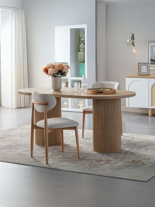 Horizon İskandinav Oval Natural Ahşap Bohem Masa 80x190