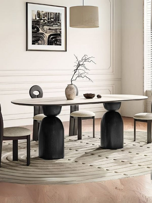 İmperial İtalyan Still Oval Ahşap Yemek Masası 100x210