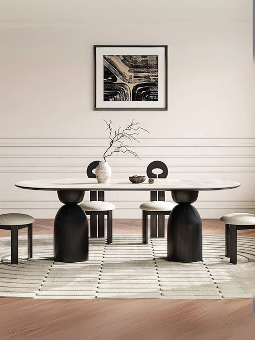 İmperial İtalyan Still Oval Ahşap Yemek Masası 100x210