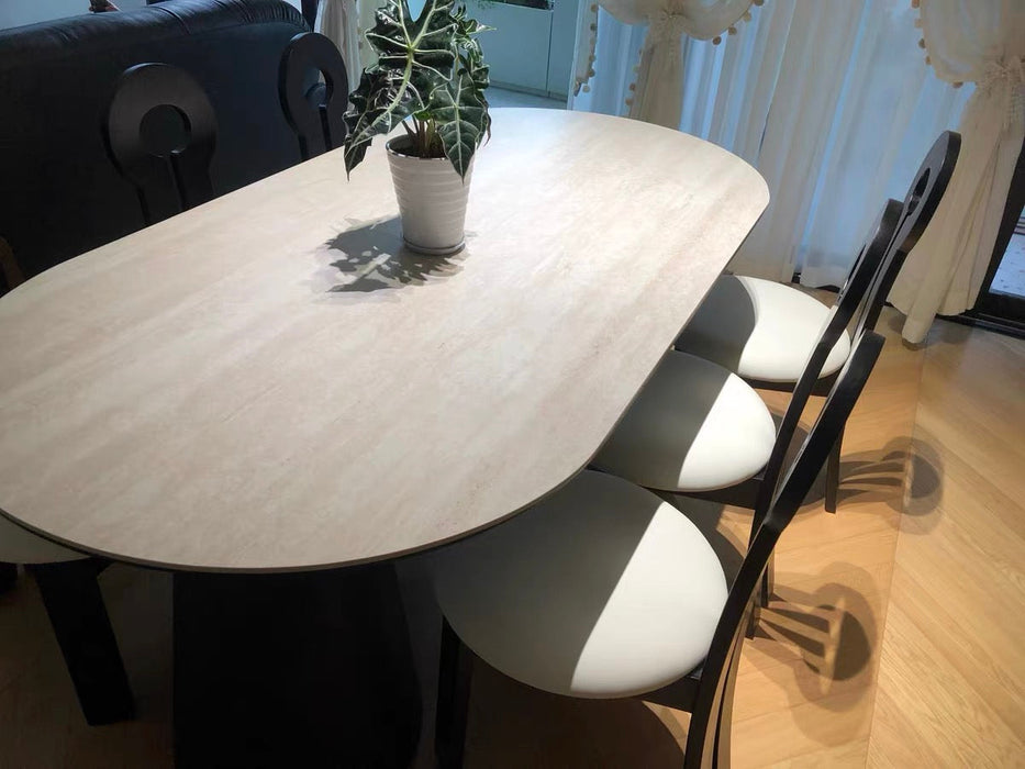 İmperial İtalyan Still Oval Ahşap Yemek Masası 100x210