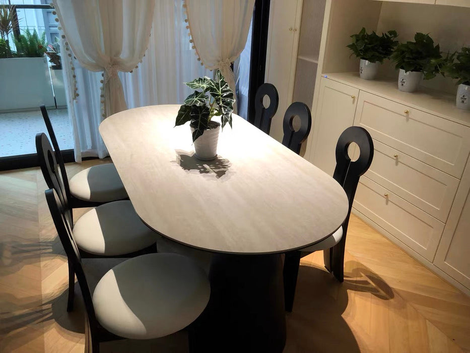 İmperial İtalyan Still Oval Ahşap Yemek Masası 100x210