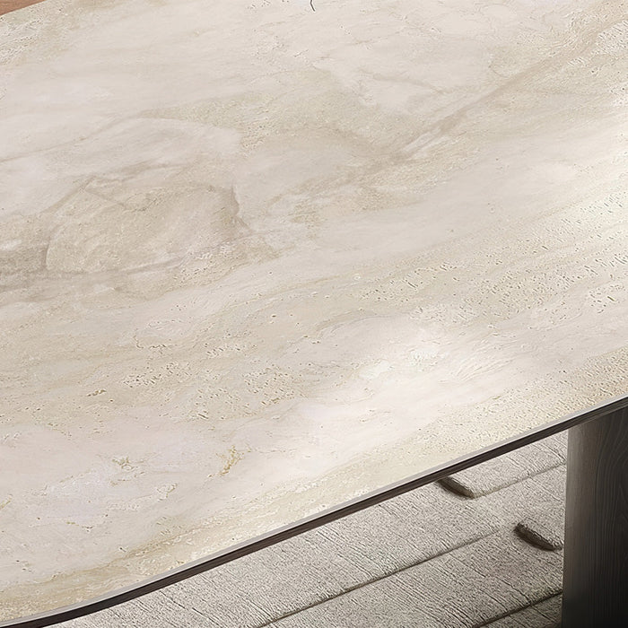 İmperial İtalyan Still Oval Traverten Yemek Masası 90x190