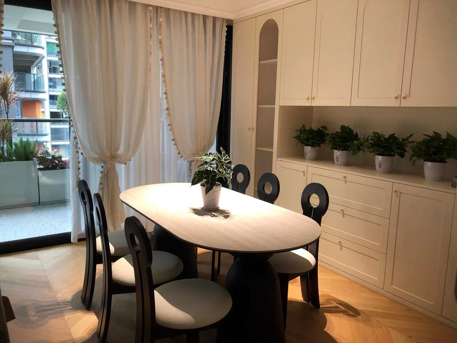 İmperial İtalyan Still Oval Traverten Yemek Masası 90x190