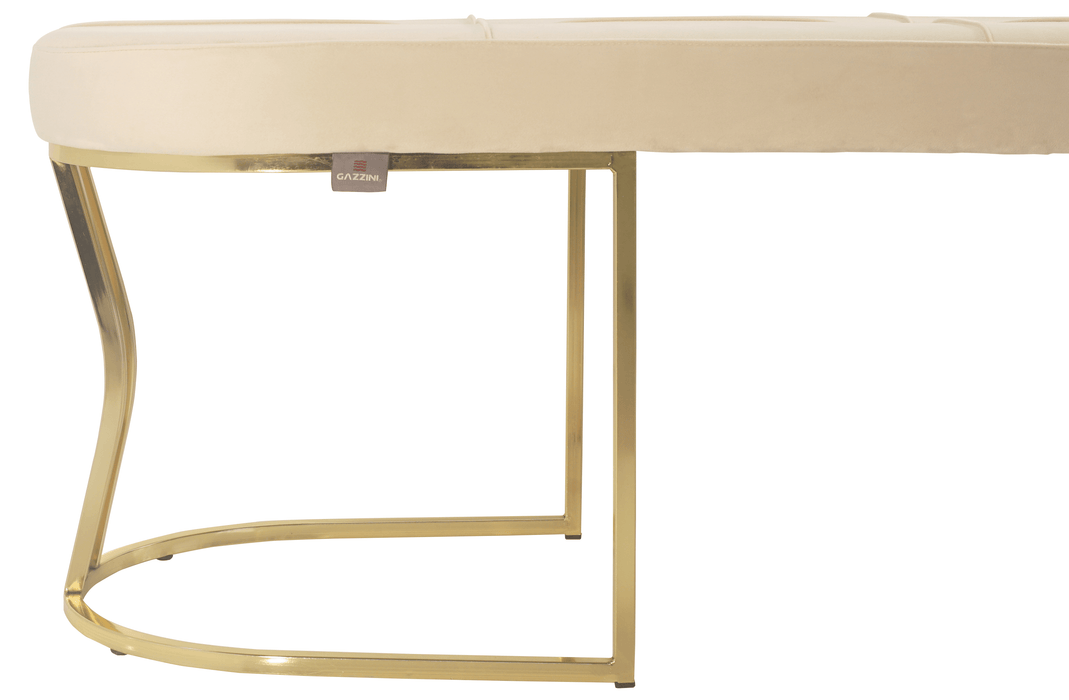 Viego Gold Exclusive Puf - Lüks Metal Gold Ayak, Chester Model Yatak Ucu Bench Puf