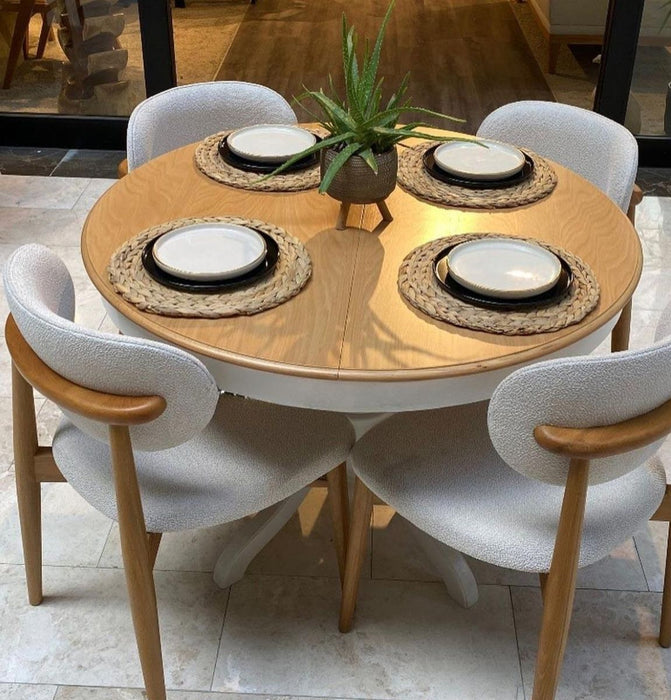 Lindon Baba Ayak Yuvarlak Açılır Masa 90x90