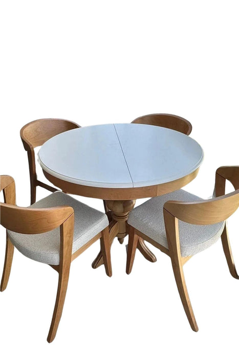 Lindon Baba Ayak Yuvarlak Açılır Masa 90x90