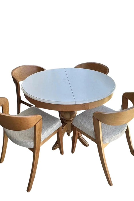 Lindon Baba Ayak Yuvarlak Açılır Masa 90x90