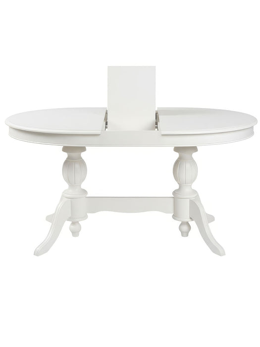 Lindon Çift Baba Ayaklı Açılır Masif Ahşap Oval Yemek Masası 100x170