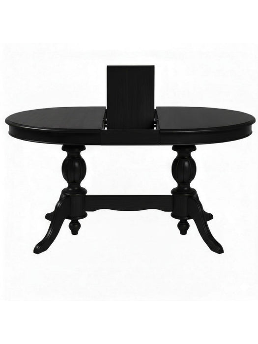 Lindon Çift Baba Ayaklı Açılır Masif Ahşap Oval Yemek Masası 100x170