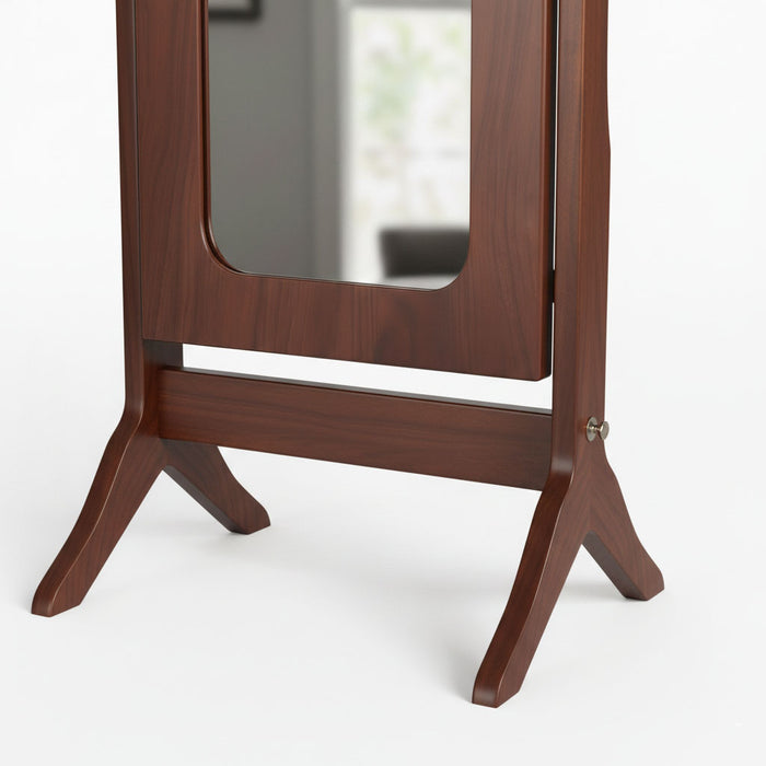 Liora Boy Aynalı Ahşap Takı Dolabı