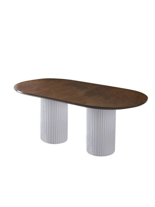 Liora İskandinav Oval Natural Ahşap Bohem Masa 90x200