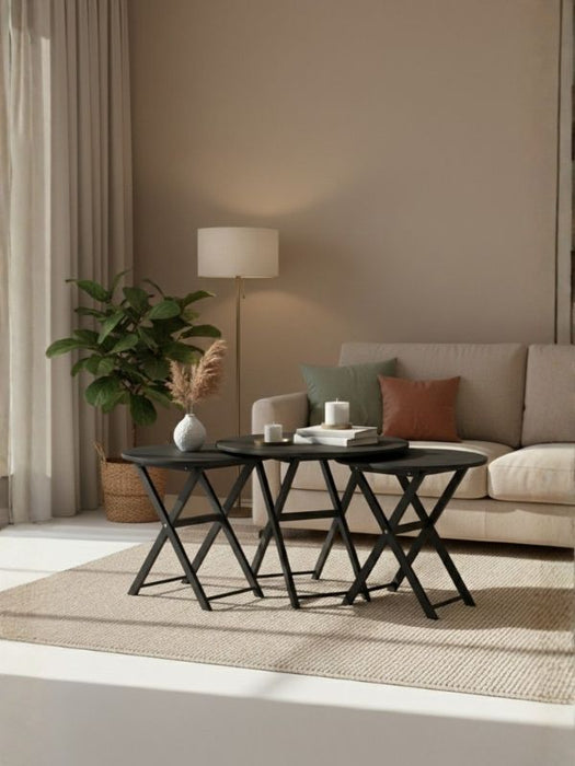 Loop 4'lü Ahşap Çanta Zigon Sehpa