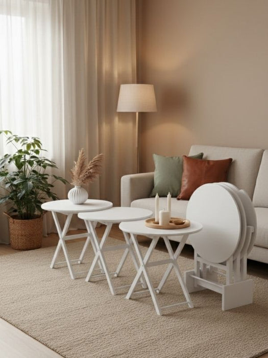 Loop 4'lü Ahşap Çanta Zigon Sehpa