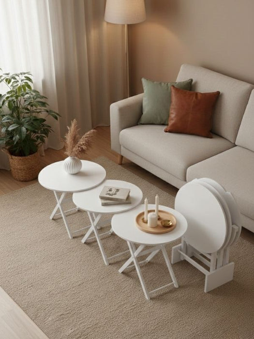 Loop 4'lü Ahşap Çanta Zigon Sehpa